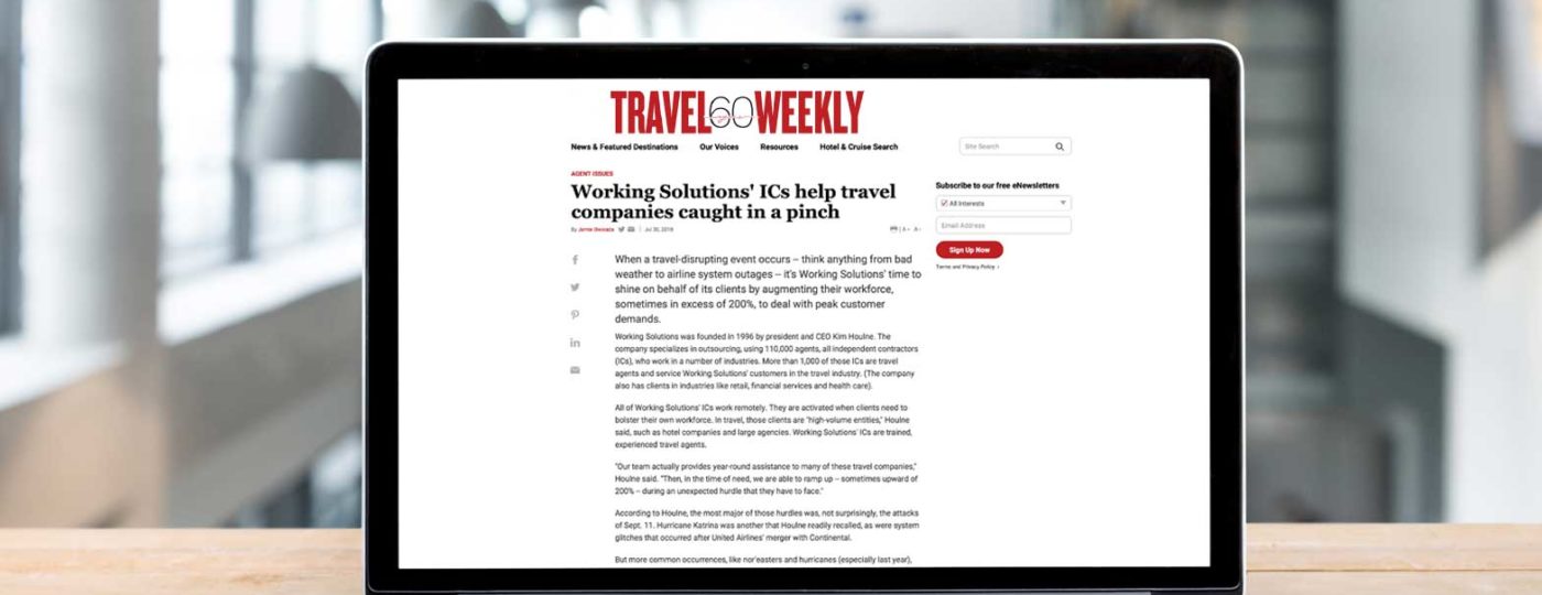 travel weekly news article mentions working solutions