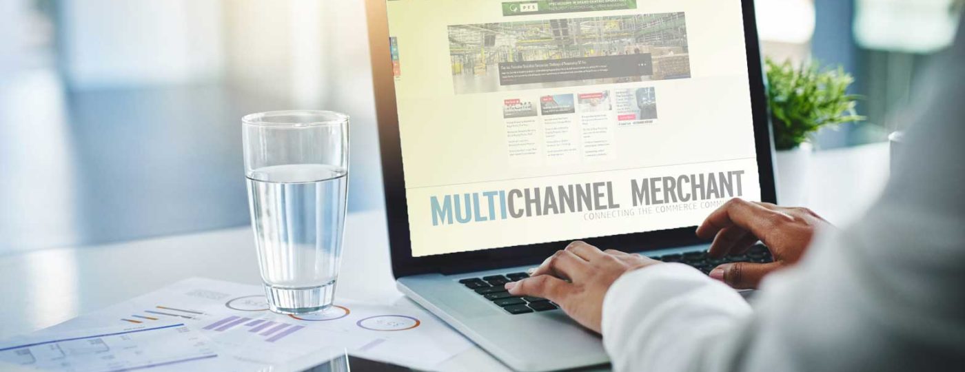 computer with multichannel merchant logo