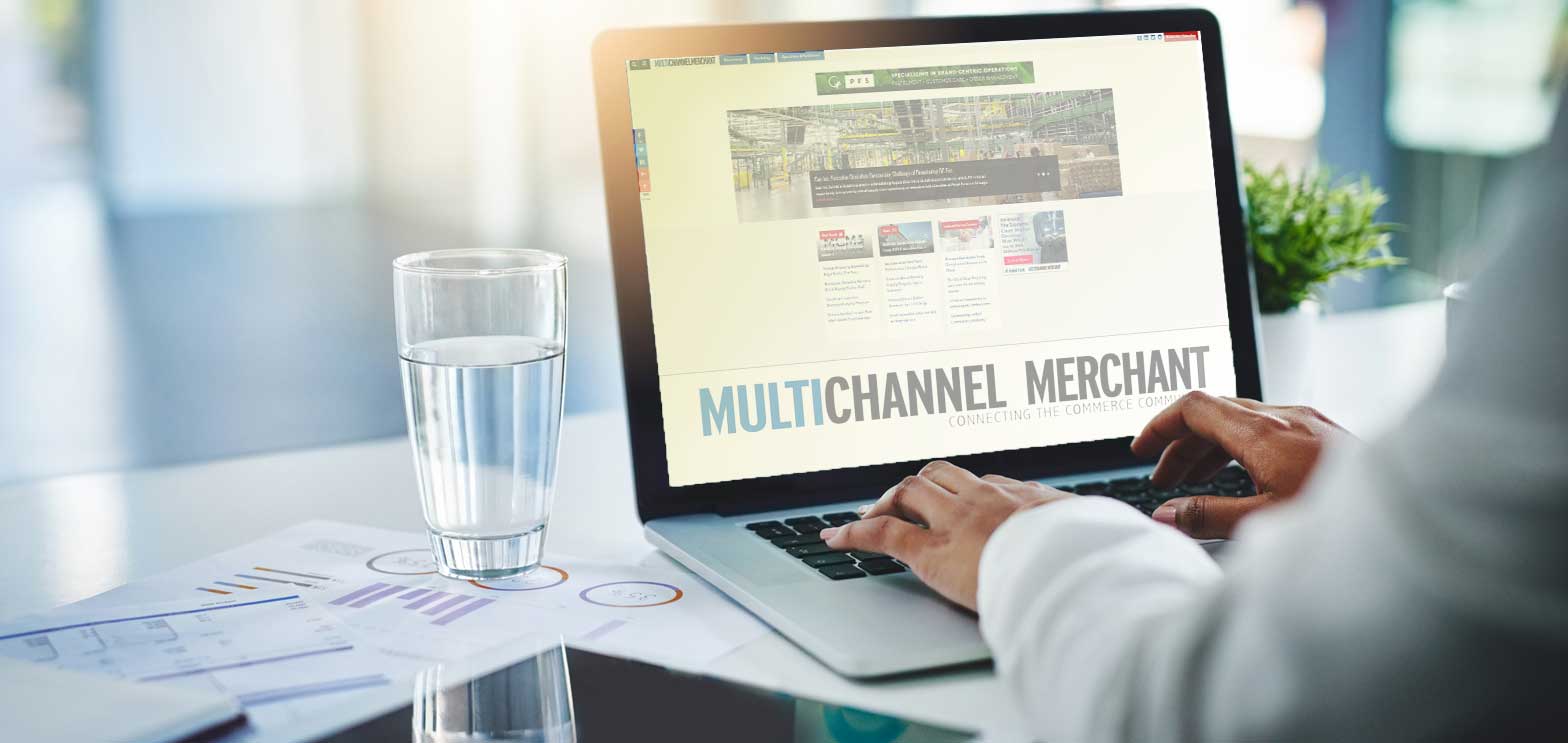 computer with multichannel merchant logo