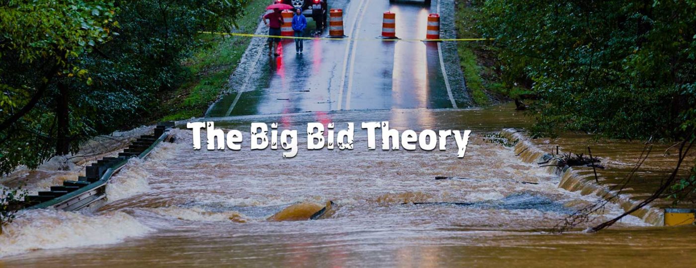 hurricane florance after math road closed due to river flood