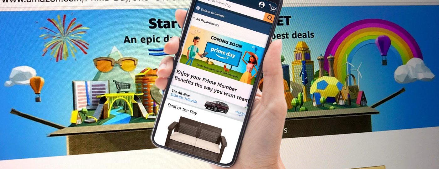 person holding a mobile phone with the amazon application for on demand contact center solutions