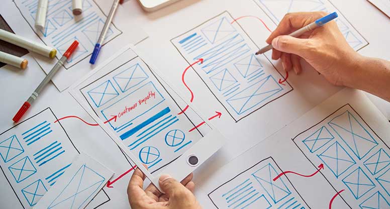 building wireframes to emphasize customer empathy  
