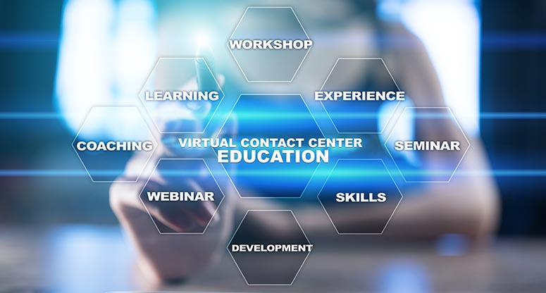 diagram of the benefits of virtual contact center education