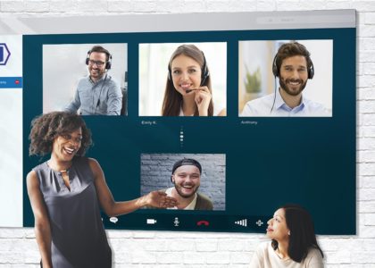 women doing virtual training using group video chat for on demand customer care agents