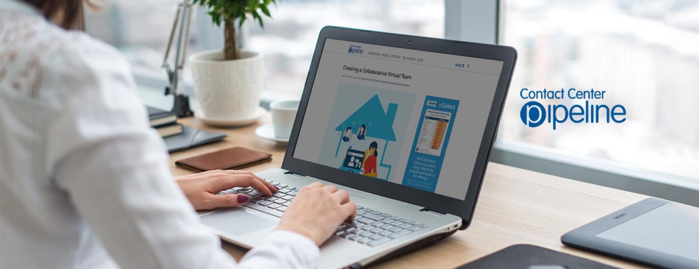 woman reading contact center pipeline that features working solutions