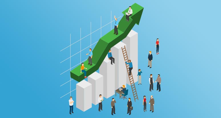 illustration of people and scaling business