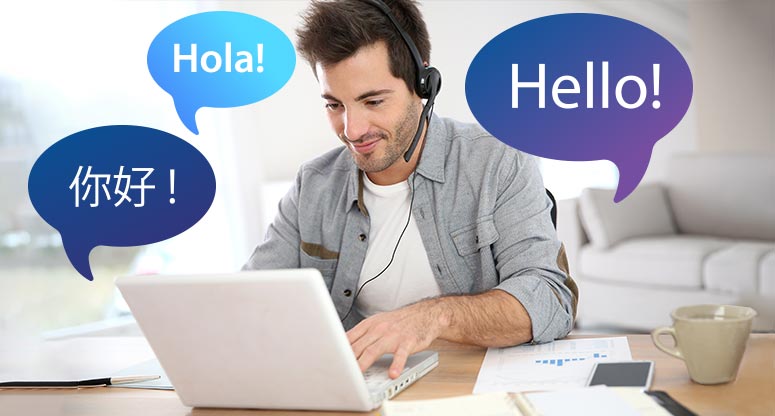 customer service agent who speaks different languages