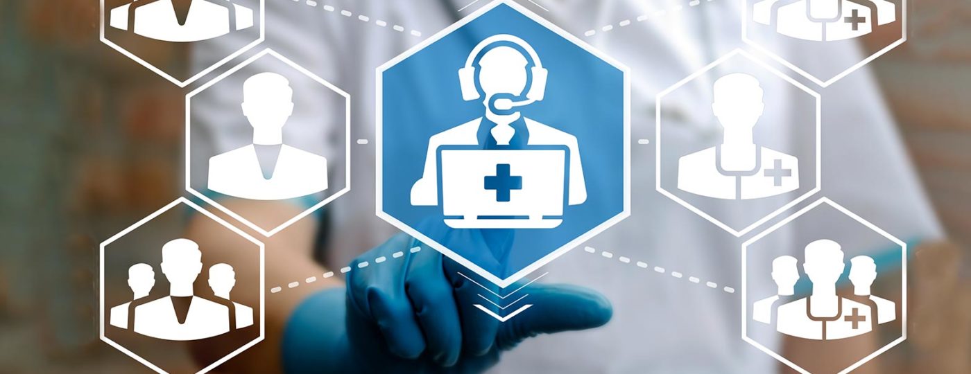 icon of healthcare and patience icons for on demand contact center healthcare solutions