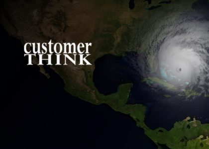 hurricane is about to hit mainland Florida with customer think logo