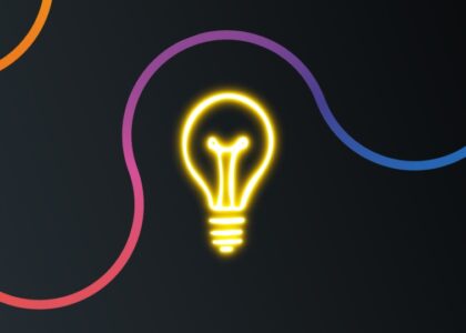 Neon light illustrative lightbulb doodle