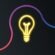 Neon light illustrative lightbulb doodle