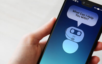 Customer and chatbot dialog on smartphone screen