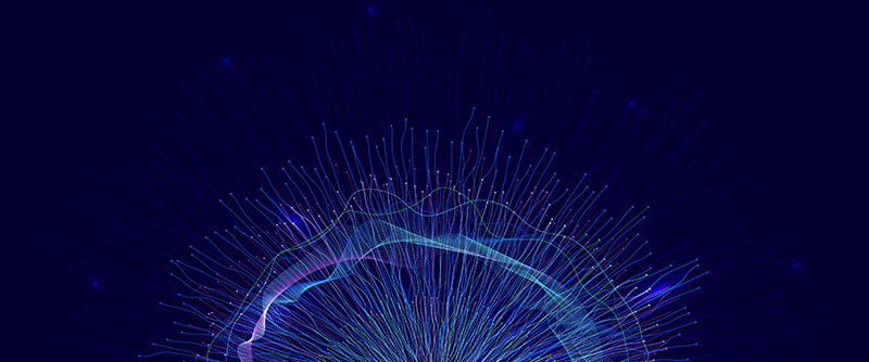 Abstract representation of neurological strings in the shape of a brain
